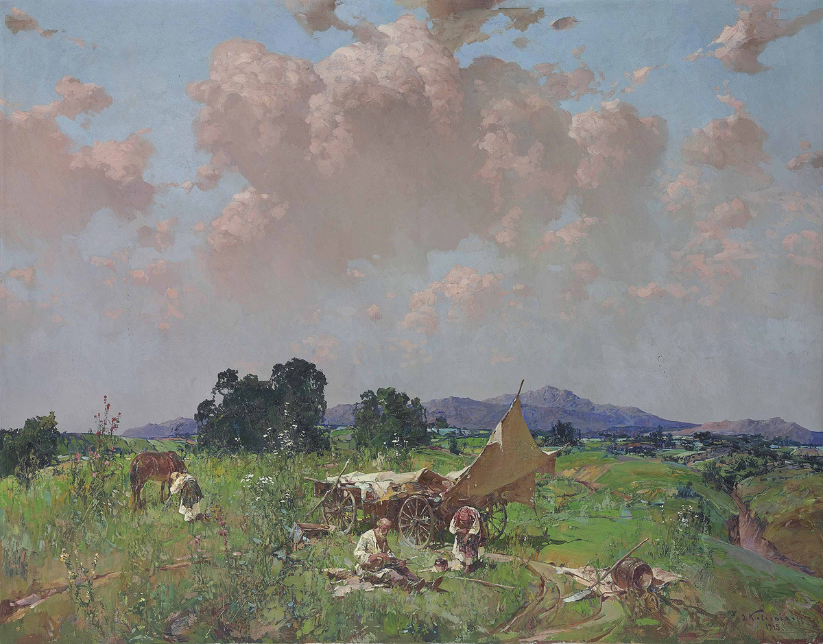 В поле, С.Ф.Колесников, 1940-е 