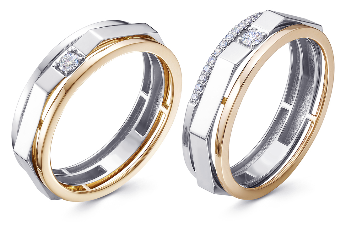 Такой вариант часто выбирают пары, которым хочется найти компромисс и при этом выглядеть стильно в тандеме