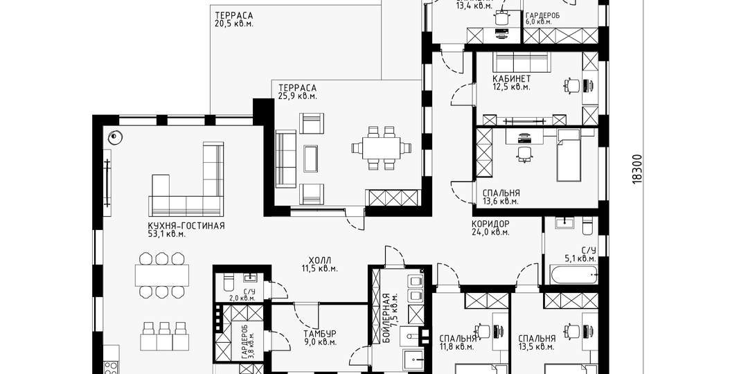 Проект дома для БОЛЬШОЙ СЕМЬИ