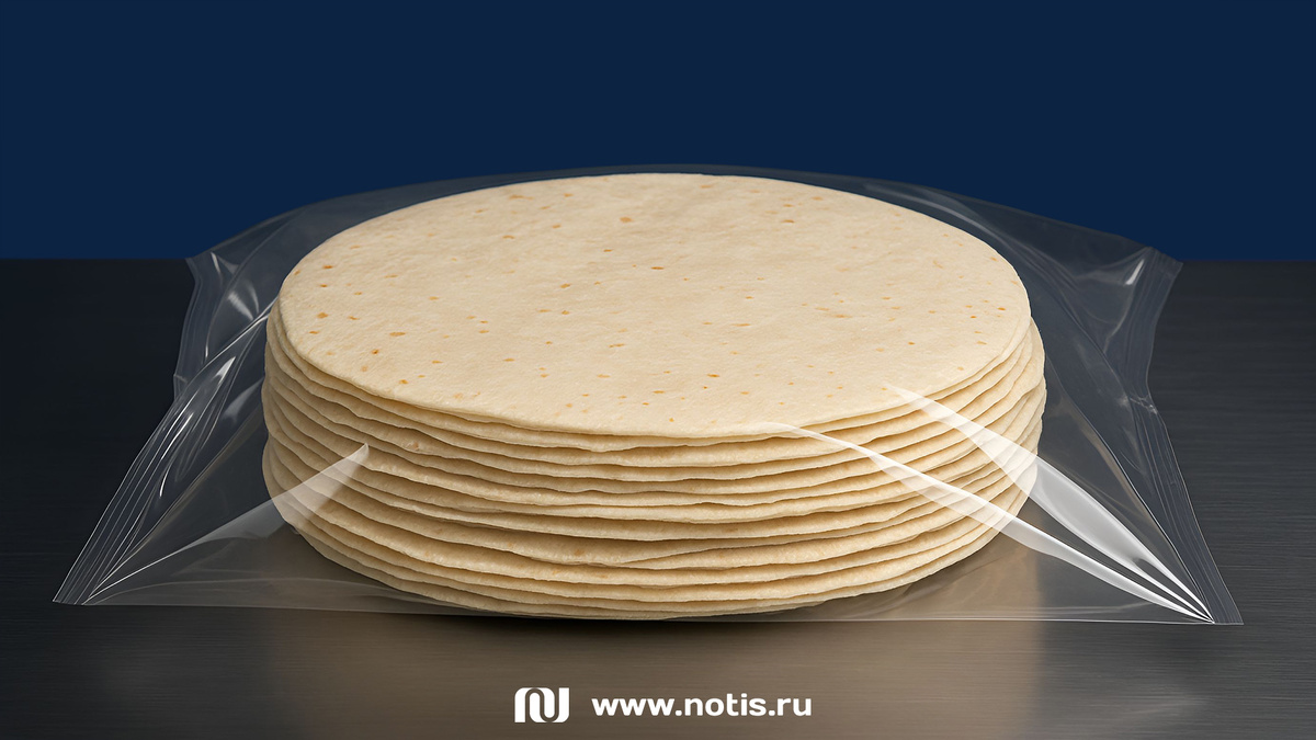 Упаковка стопки лавашей