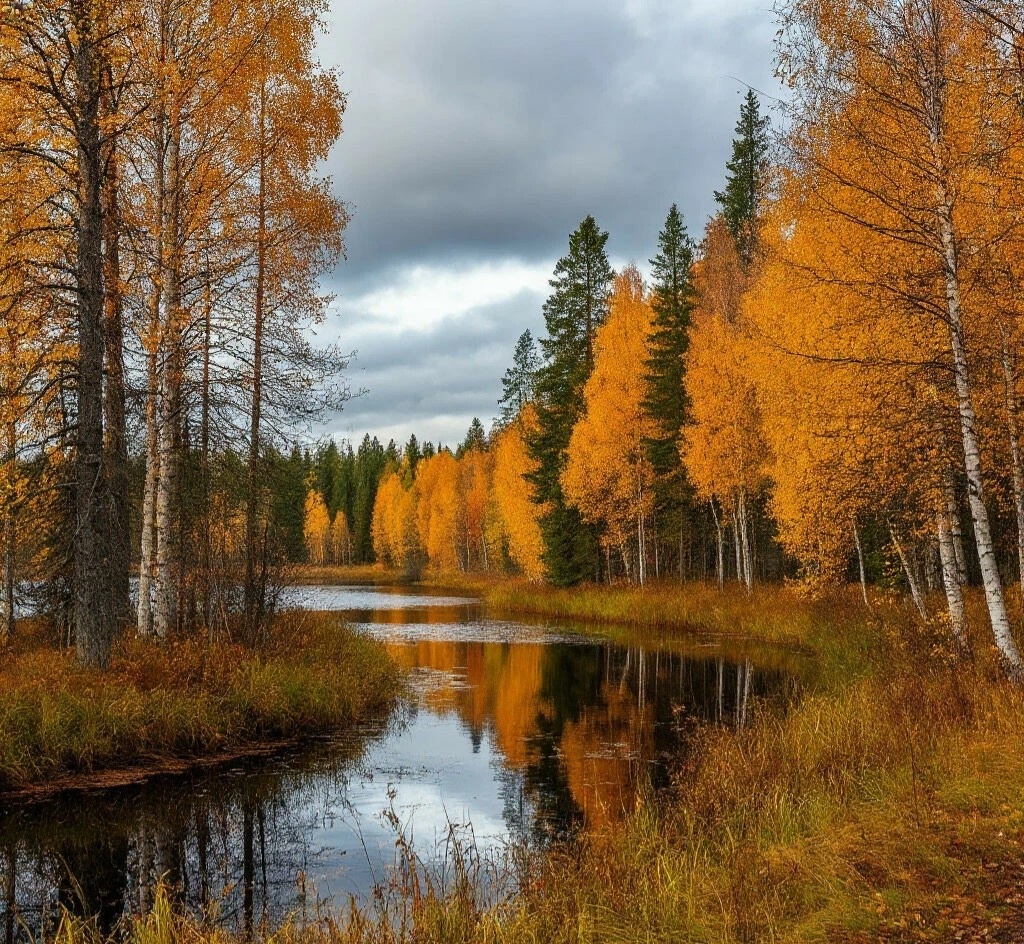 Карелия осенью (нейросеть)