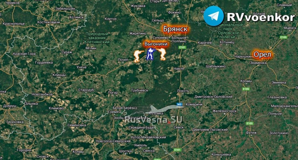    Карта СВО. Бои в Брянской области.