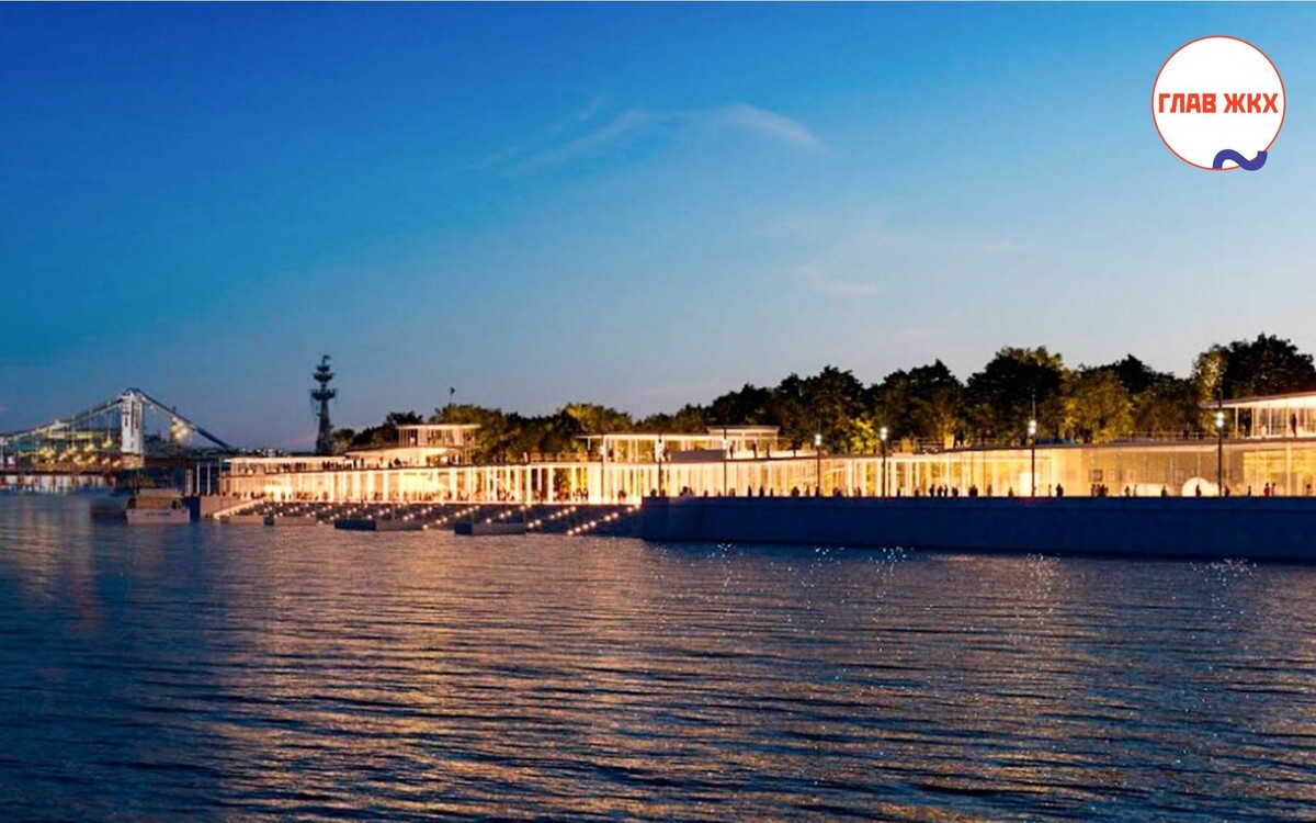 Новые павильоны и причалы построят в Москве на Пушкинской набережной в Парке Горького
