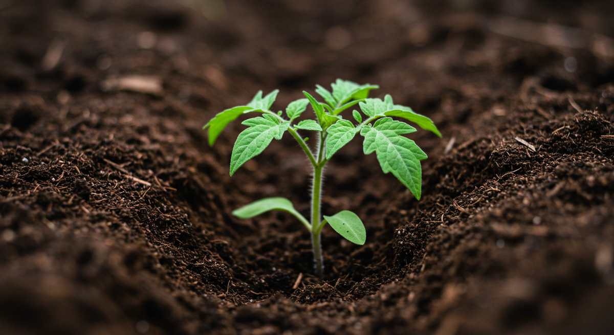 Сажайте так, чтобы через неделю-две можно было ещё подсыпать земли на стебель