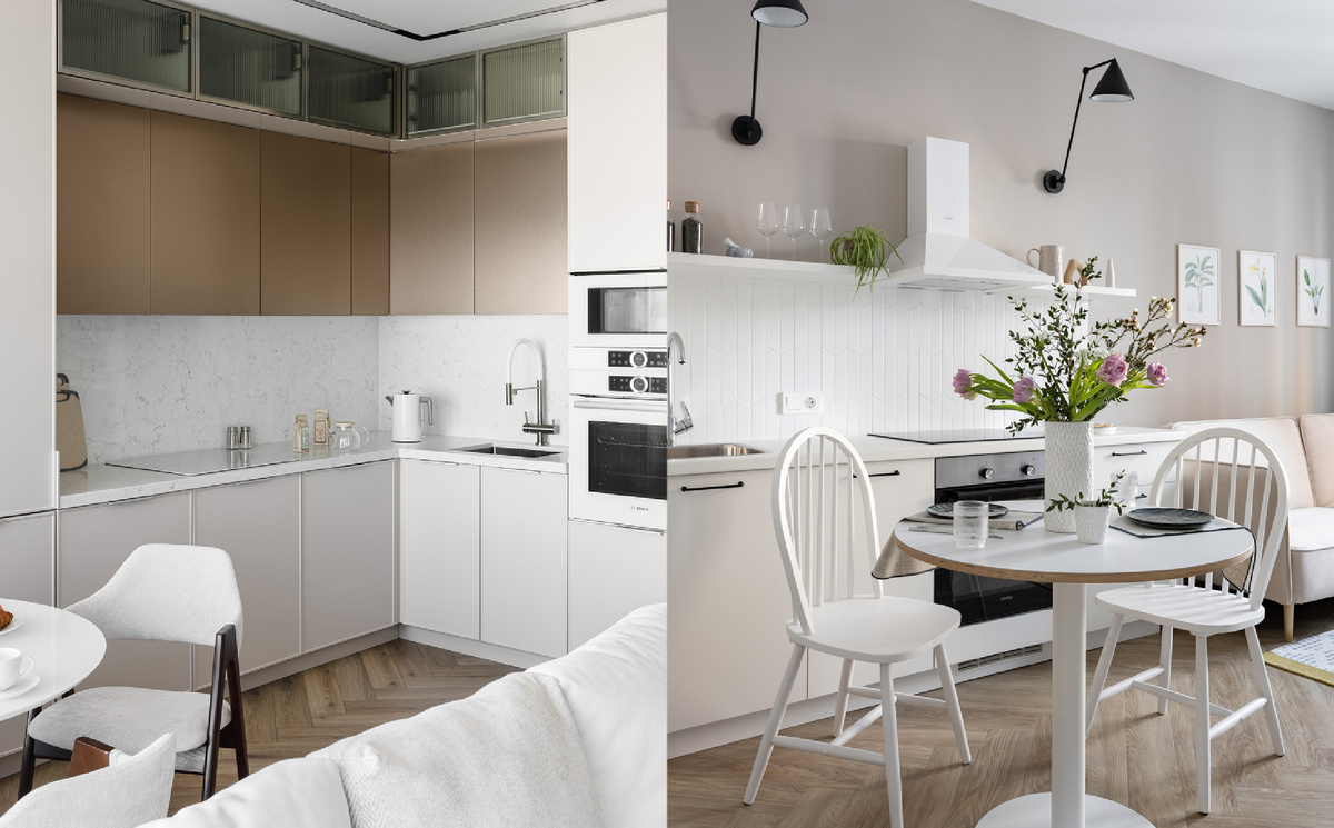 Интерьеры светлых кухонь с красками LOYMINA Group