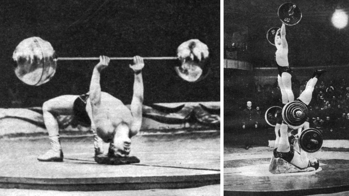 Силовой жонглер В. Херц, cиловой аттракцион под руководством Г. Новака, фото отсюда: http://istoriya-cirka.ru/books/item/f00/s00/z0000009/st013.shtml