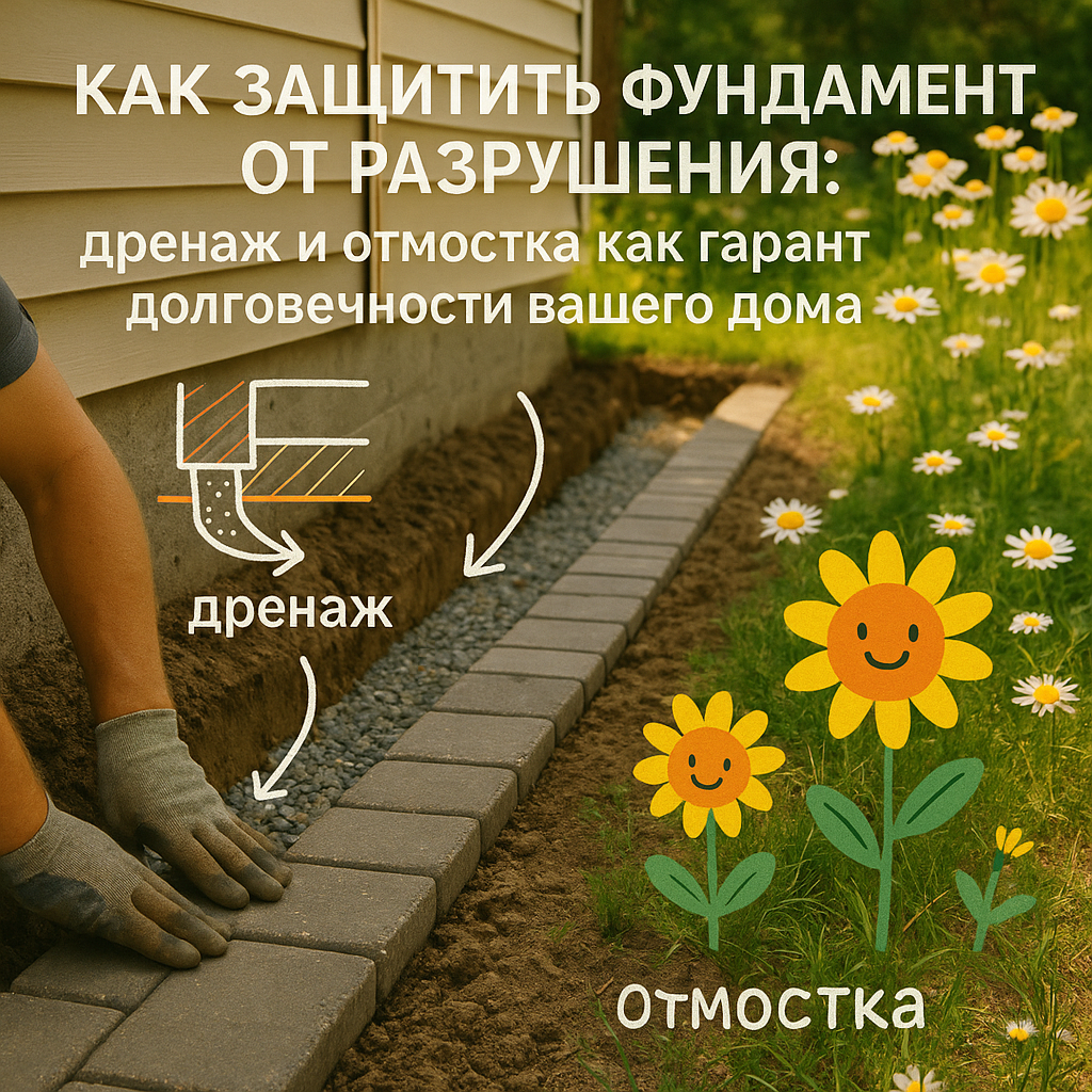    Как защитить фундамент от разрушения: дренаж и отмостка как гарант долговечности вашего дома