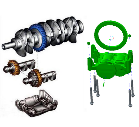 Система двойных балансирных валов представляет собой два вала, имеющих массивные эксцентрики-противовесы и вращающихся с удвоенной скоростью коленчатого вала. Сила инерции обратного вращения, создаваемая массой эксцентриков, используется для уравновешивания возвратнопоступательной силы инерции второго порядка, являющейся неотъемлемой особенностью четырехцилиндрового двигателя внутреннего сгорания.