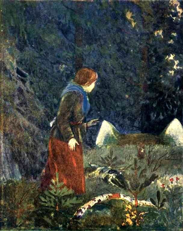  Иллюстрация к сказу П.П. Бажова "Кошачьи уши", художник А.А. Кудрин, 1952