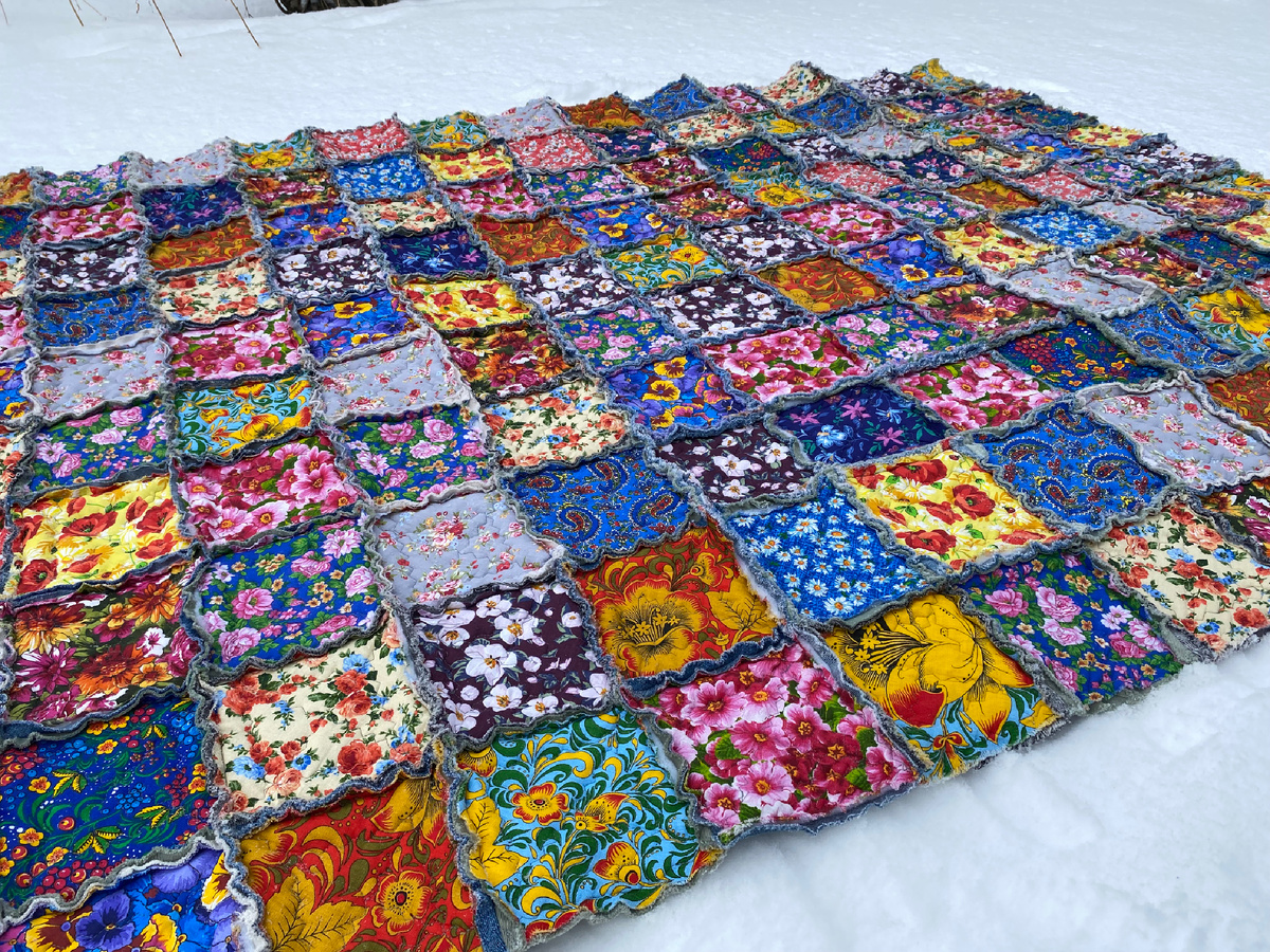 Двухстороннее лоскутное одеяло «растрепыш»