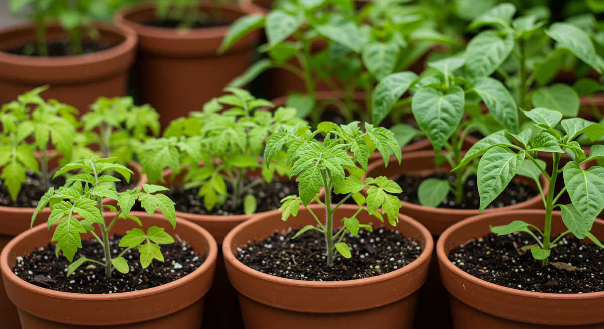 Несколько кустиков томатов и перцев держу в горшках как запасной вариант