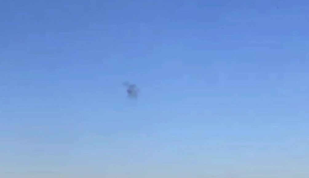    Дым после уничтожения дрона.