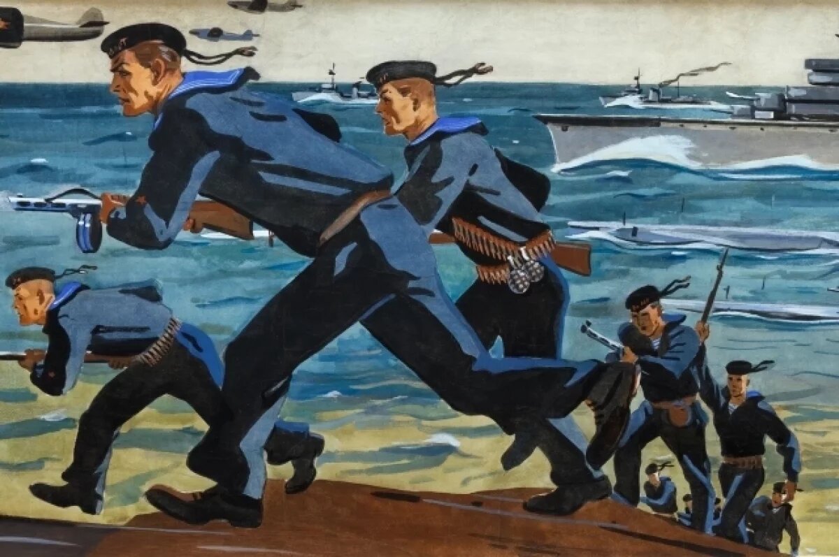    Эскиз «Высадка десанта» А. Дайнеки стал частью работы над знаменитой «Обороной Севастополя».