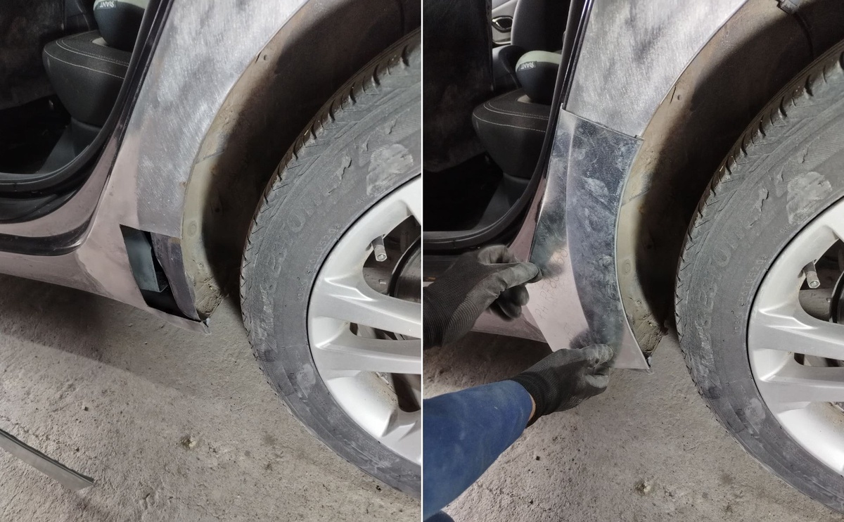 Примеряем ремонтную вставку