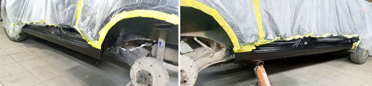 Нанесли антигравийное покрытие