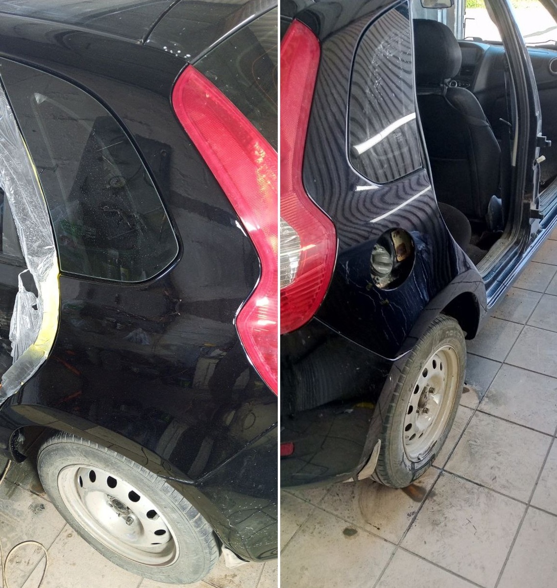 Только покрасили задние крылья