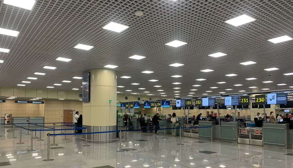 Аэропорт Домодедово. Стойки регистрации на Манаму