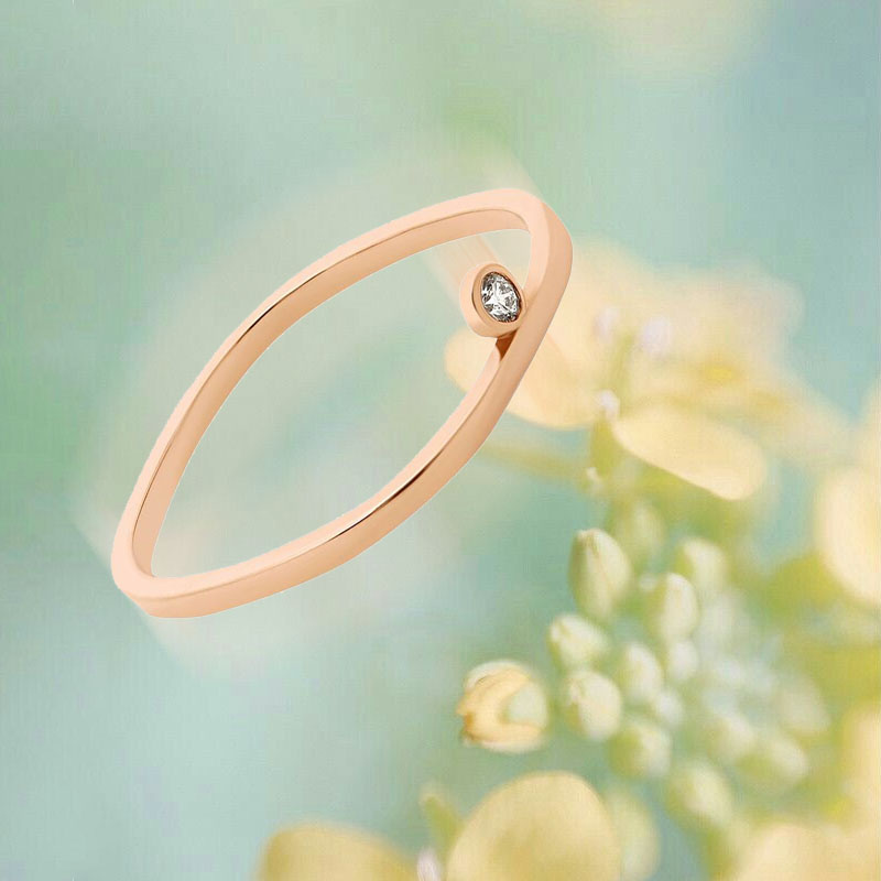 Кольцо Vanrycke Charlie из розового золота с бриллиантом