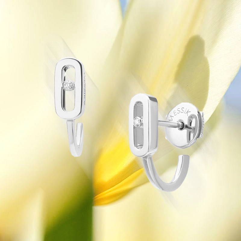 Серьги Messika Move Uno из белого золота с бриллиантами