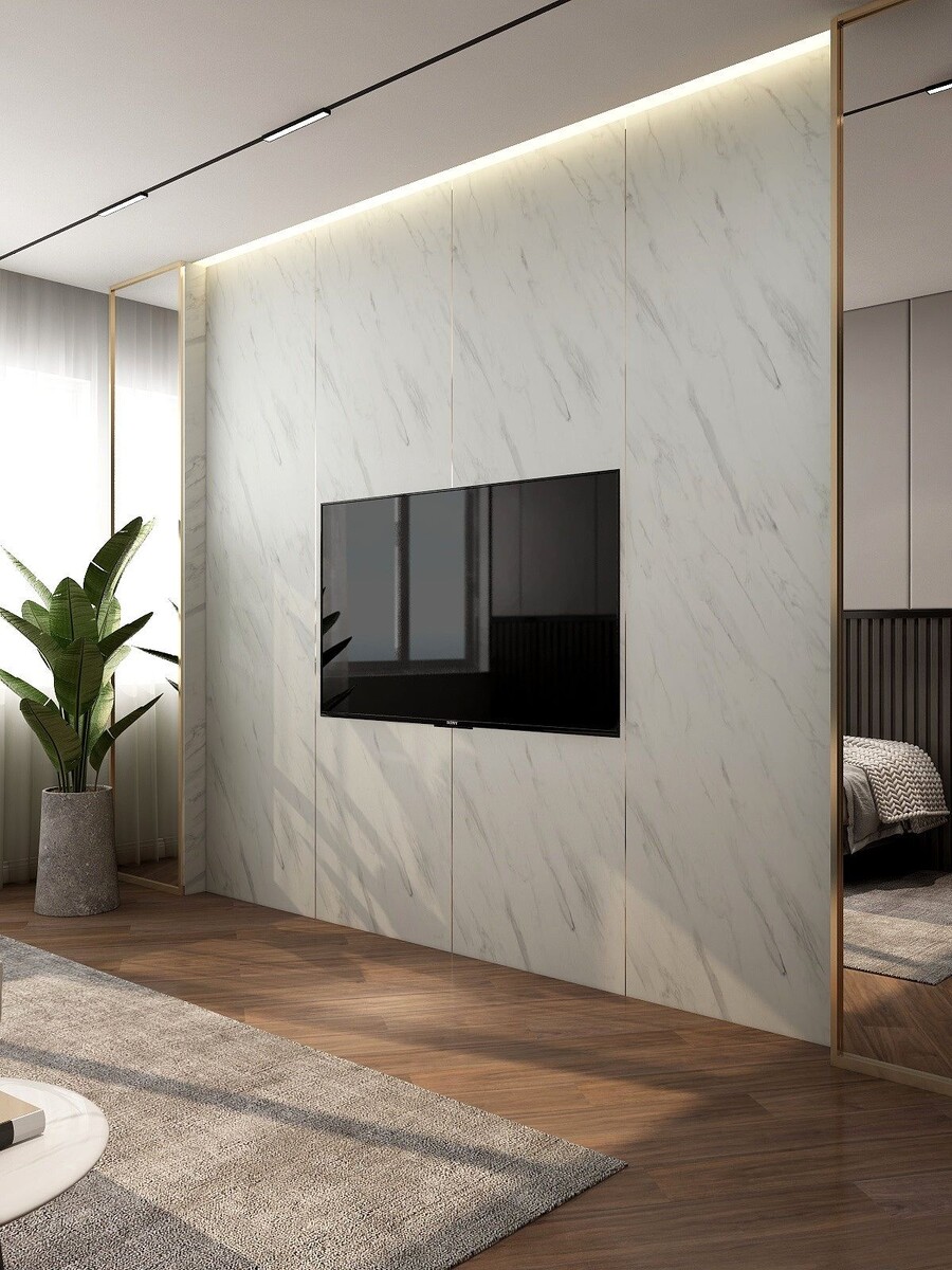 Облицовка стены натуральным мрамором Volokas (Волокас)