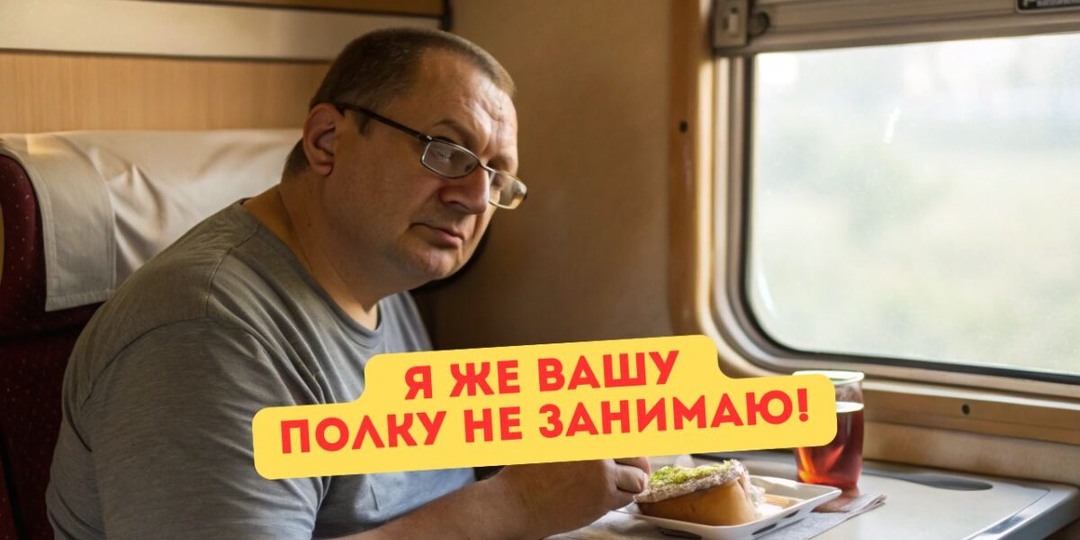 Хитроумный попутчик с верхней полки сломал систему – поставил складной стул у столика и ел часами прямо у меня под носом. А место это вроде бы не круглосуточное – или я что-то путаю?