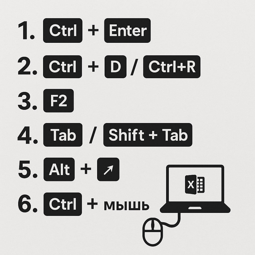 Excel- техника быстрого ввода. Онлайн-школа Excel МозгоЁж. Ксения Кондратьева 