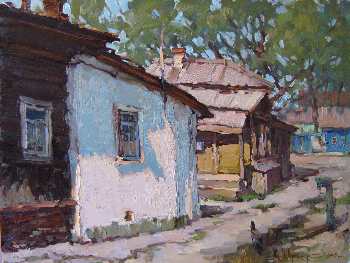 Николай Лукашук "Старый двор" 2009 картон, масло 40х50