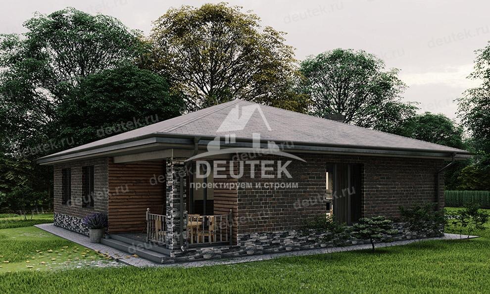 Проект одноэтажного дома 145 м2 с кабинетом и террасой 