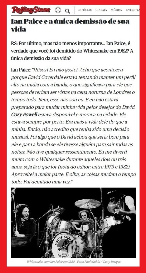 Оригинал рассказа Иэна Пэйса в журнале Rolling Stone Brazil