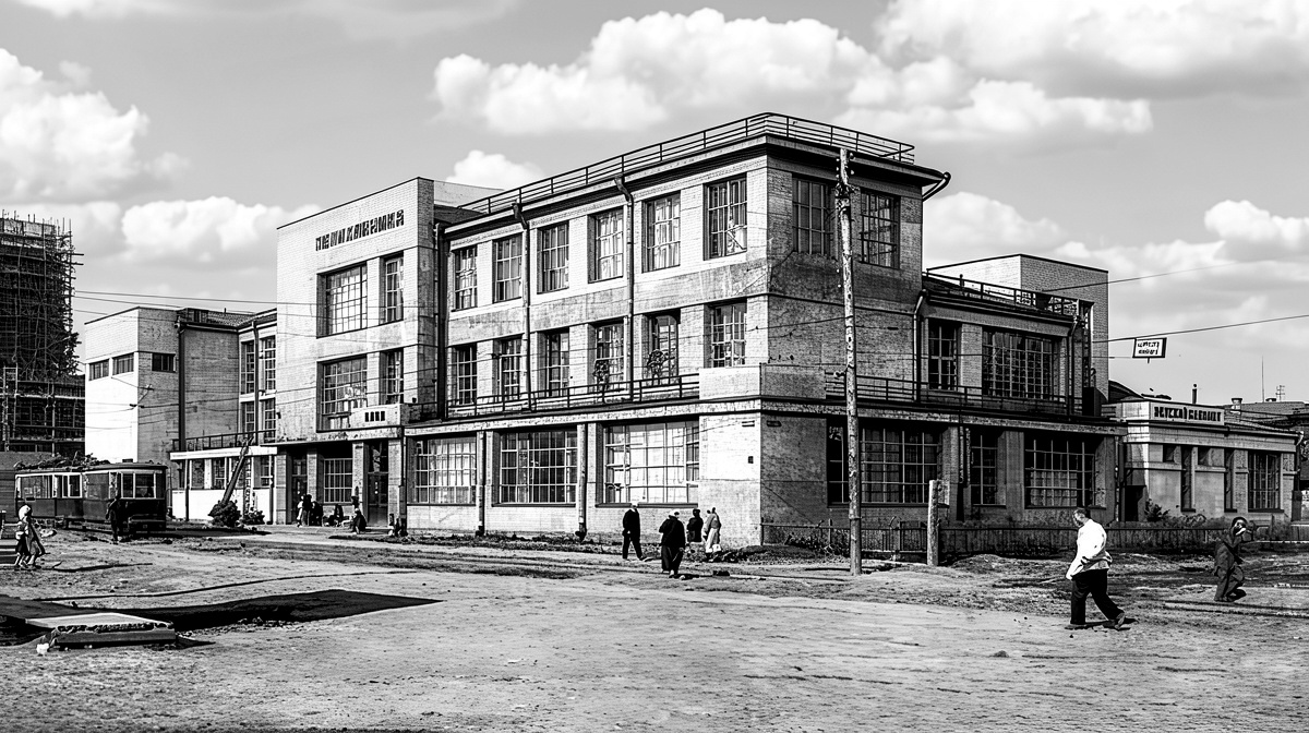 Поликлиника № 1, по ул. Щетинкина, 45. Новосибирск. Историческая фотография.