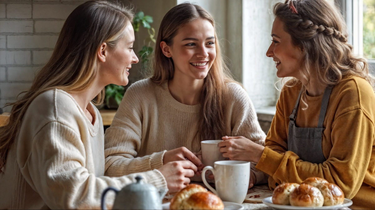 Я с мамой и сестрой