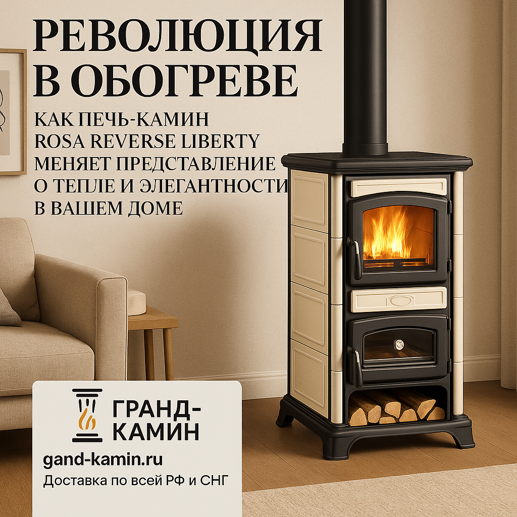    Революция в обогреве: как печь-камин Rosa Reverse Liberty меняет представление о тепле и элегантности в вашем доме Kamin