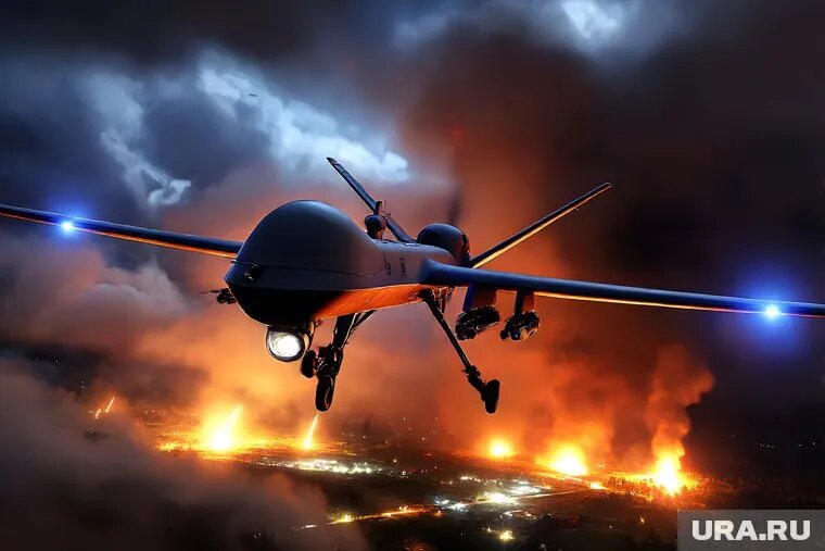 В нескольких регионах РФ из-за ударов дронов пострадали мирные жители. Фото: Создано в Midjourney © URA.RU