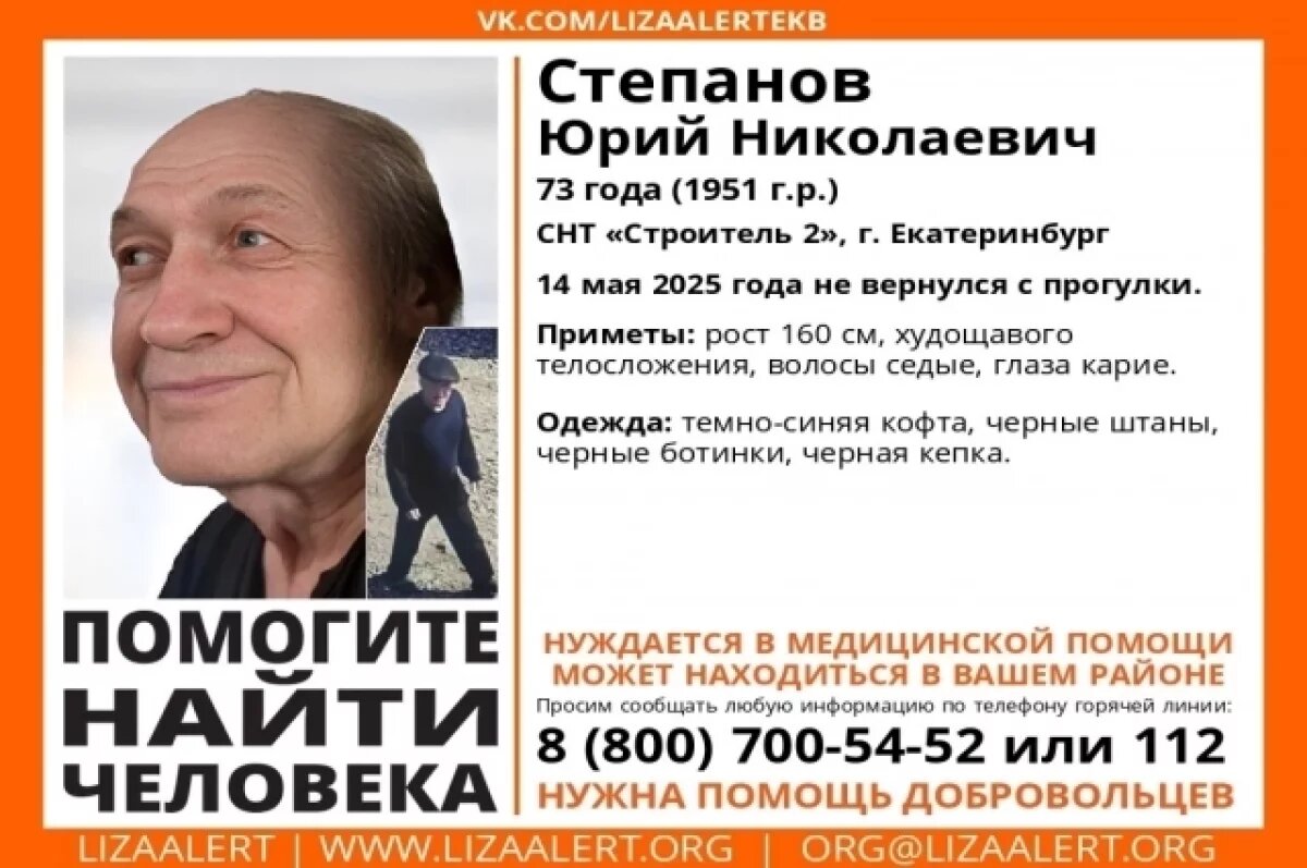    73-летнего мужчину продолжают искать под Екатеринбургом