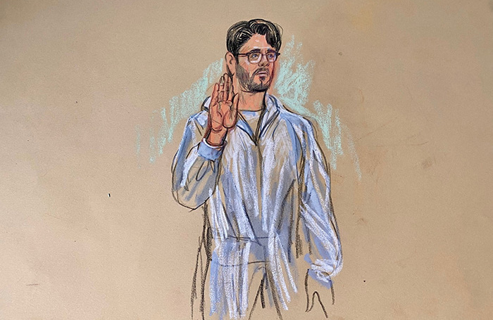    Подозреваемый в стрельбе Элиас Родригес перед окружным судом США в Вашингтоне.Dana Verkouteren/REUTERS