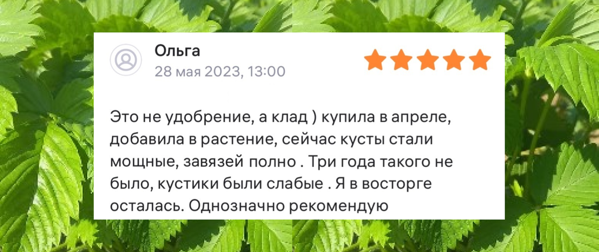 отзыв покупателя на удобрение для клубники ГумиЦел