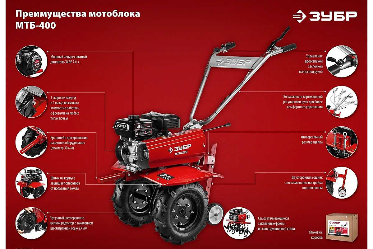 Мотоблок ЗУБР МТБ-400