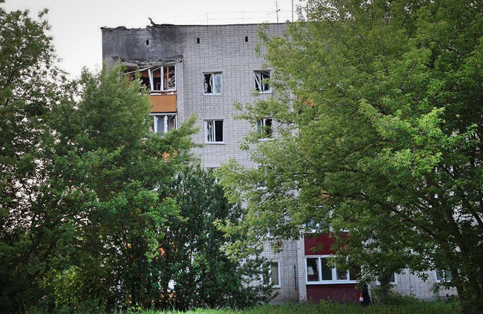    Дом в Ельце, пострадавший в результате ударов БПЛА.Игорь Артамонов/t.me/igor_artamonov48