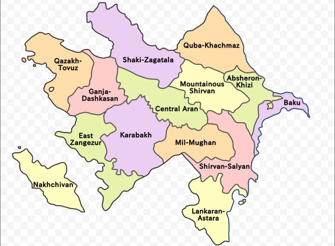 Карта Азербайджана и административная карта Азербайджана, из интернета.