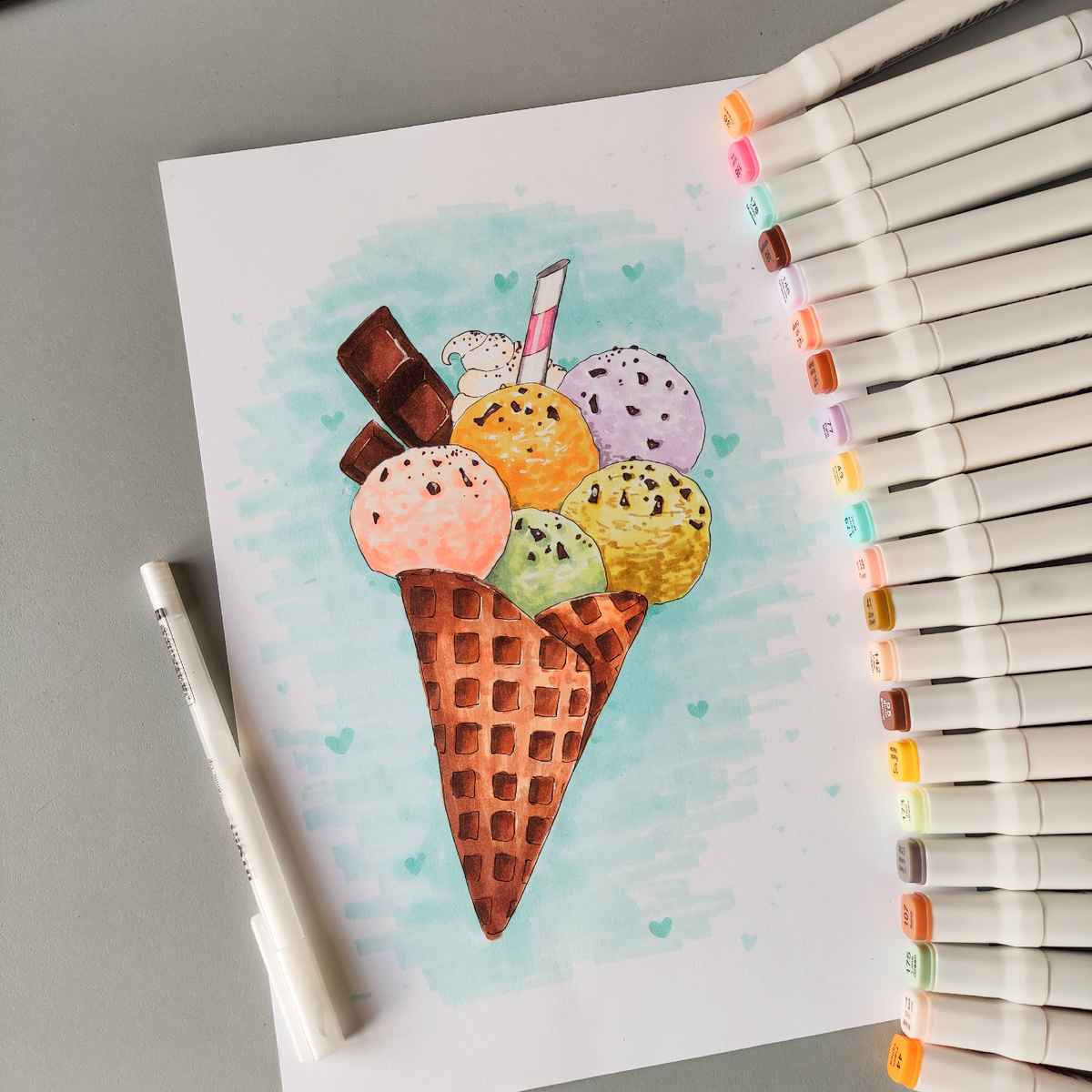 Рисунок, выполненый маркерами. Марина Лучина 