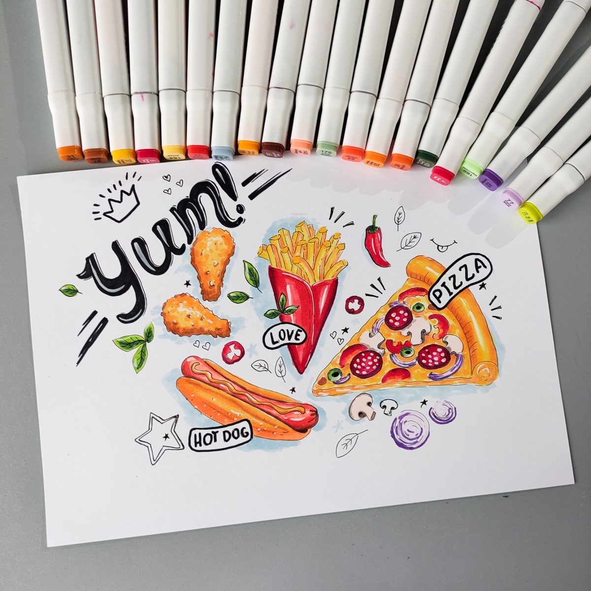 Рисунок, выполненый маркерами. Марина Лучина 