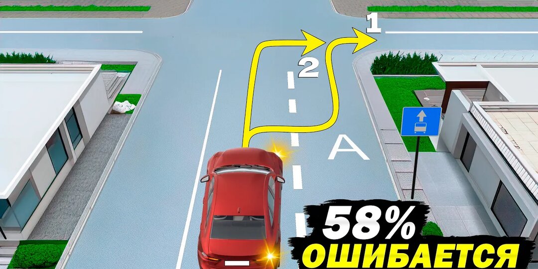 По какой из траекторий разрешено повернуть направо?