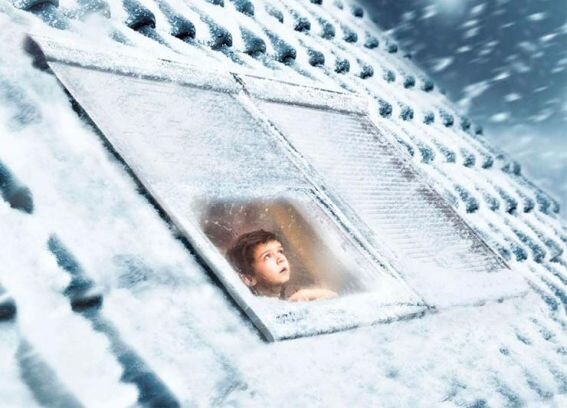 Мансардное окно зимой