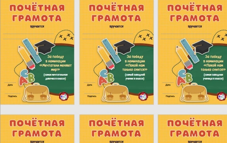 Образцы почётных грамот для детей начальной школы
