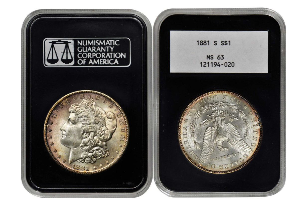 Выделяющийся из общего вида современных слабов - это первый “extremely rare” слаб NGC первого поколения 1987 года. После этого, в следующем году,  слабы пошли уже в более привычном для нас цвете - в белом. 