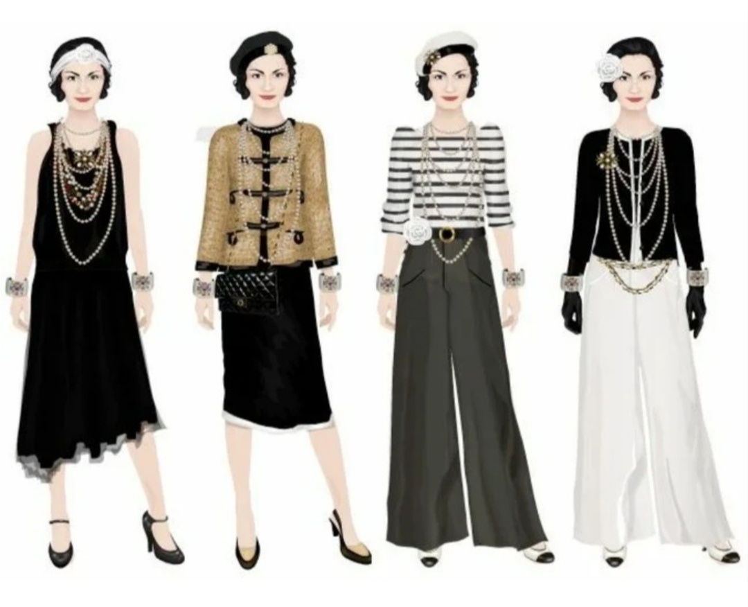 Эскизы нарядов Коко Шанель