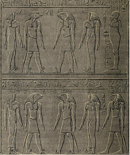 Изображение Огдоады.  Оригинальная подпись: «Нарисовано Фоше-Гюденом с фотографии Беато. 