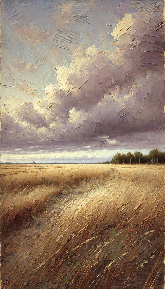 Сильный ветер над полем