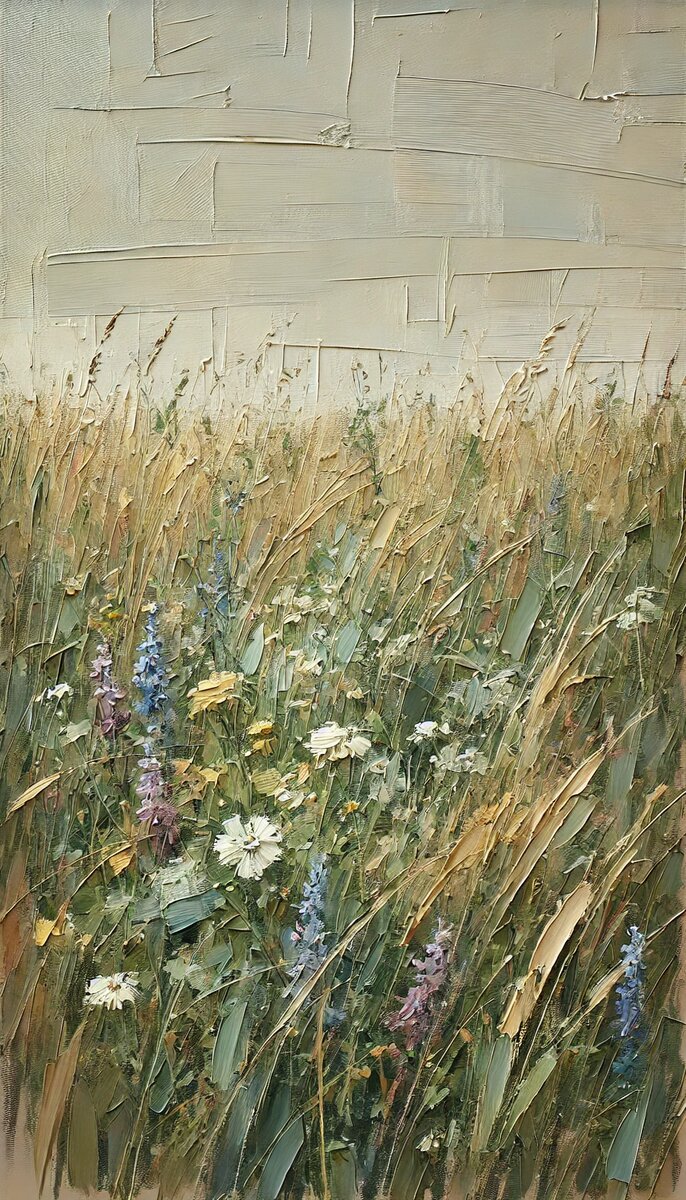 Поле жарким знойным летом