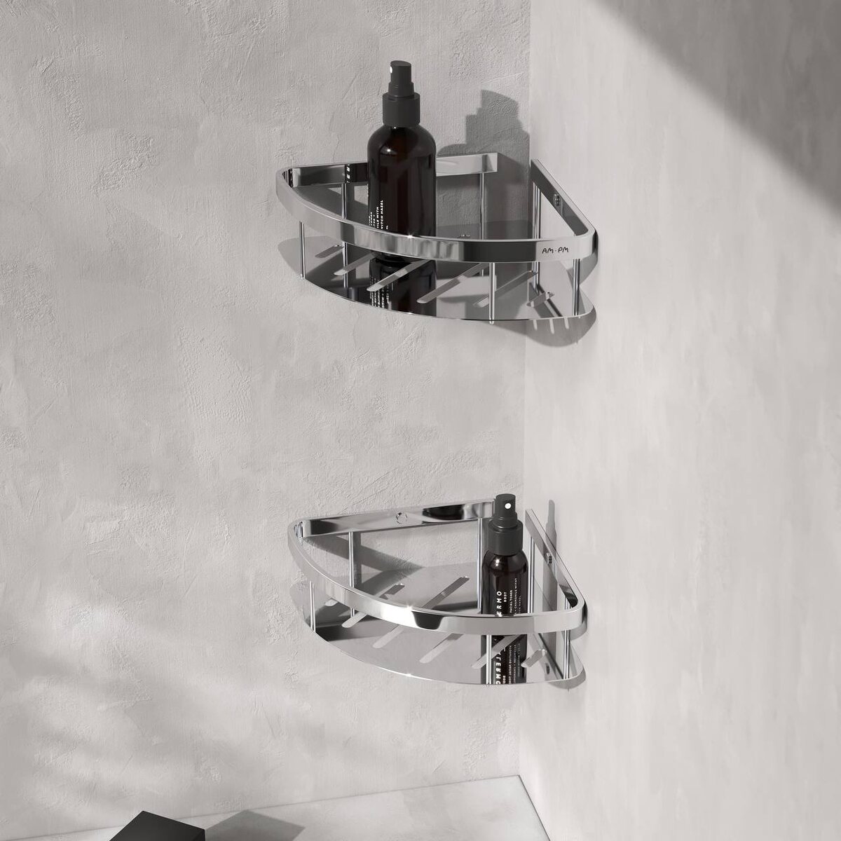Полка в ванную угловая AM.PM Sense L A7454200 двухъярусная хром